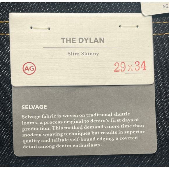 12-51 ADRIANO GOLDSCHMIED Men's Jeans The Dylan Slim Skinny Selvage 29x34 - Picture 9 of 10
